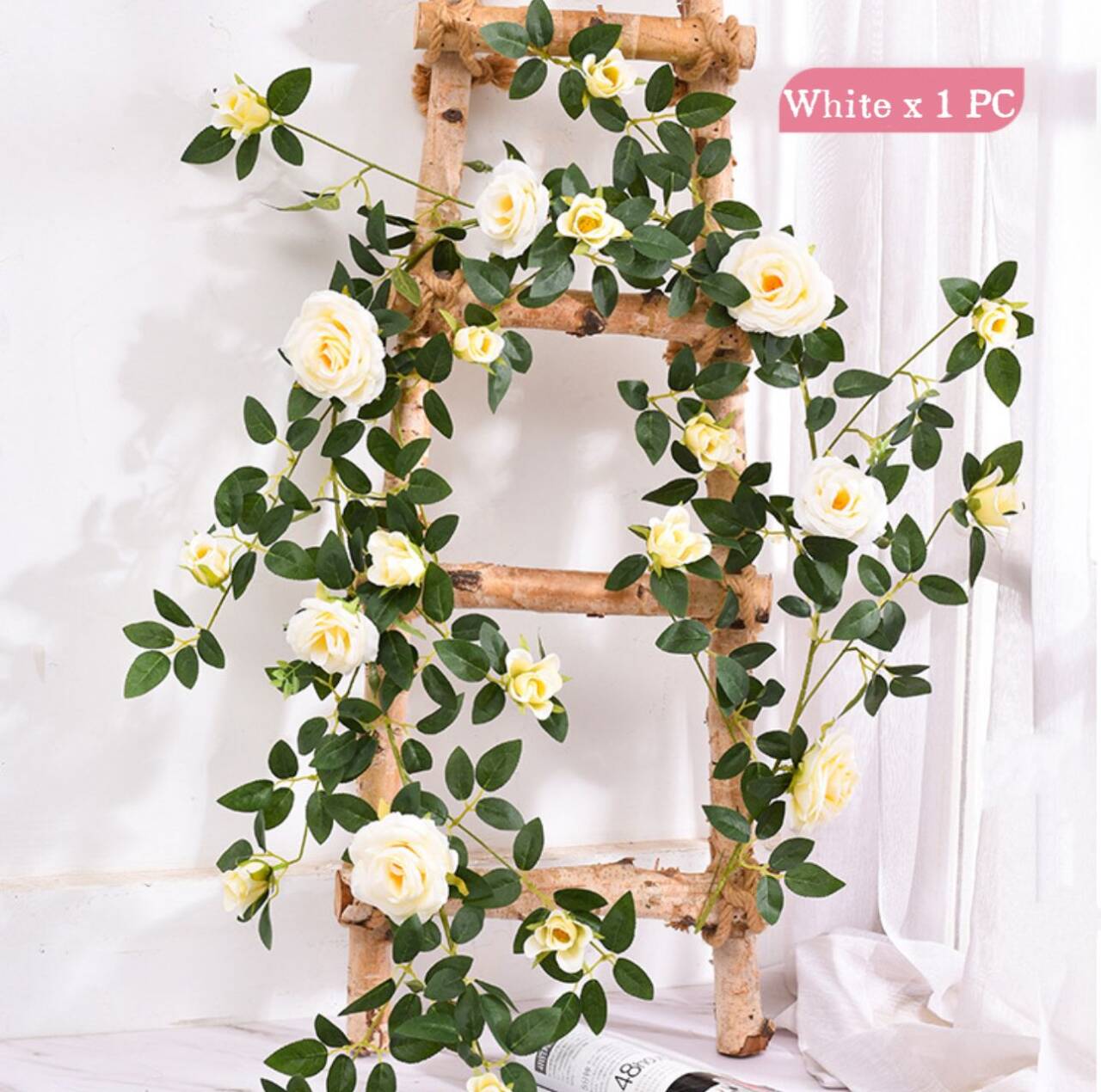artificial silk white rose