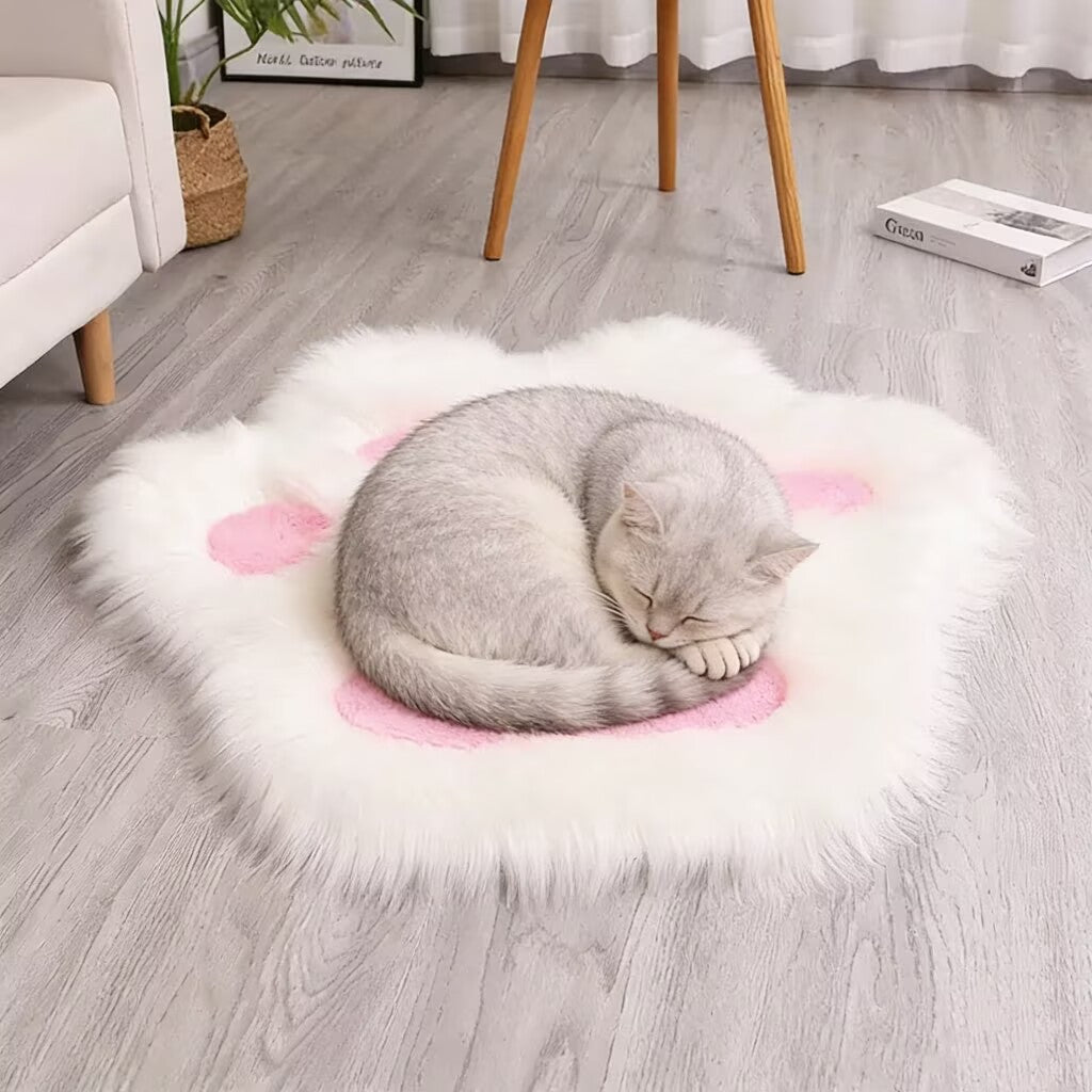 Plush Cat Paw Shaped Carpet