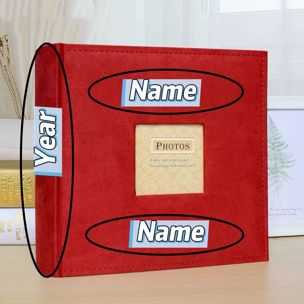 200 pockets 4.5x6" Foto Album with Memo Area Cover with Name Customized