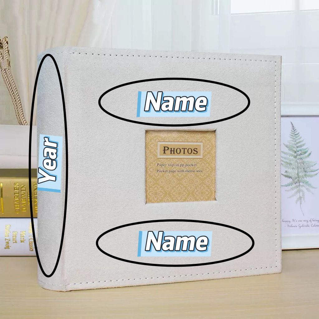 200 pockets 4.5x6" Foto Album with Memo Area Cover with Name Customized