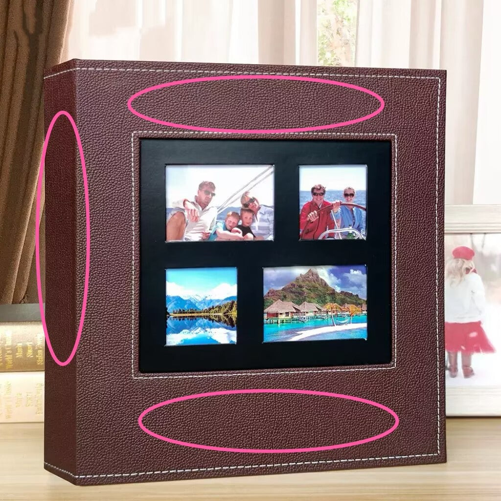 600 pockets 4.5x6" Big Family Foto Album Prime PU Cover with Name Customized