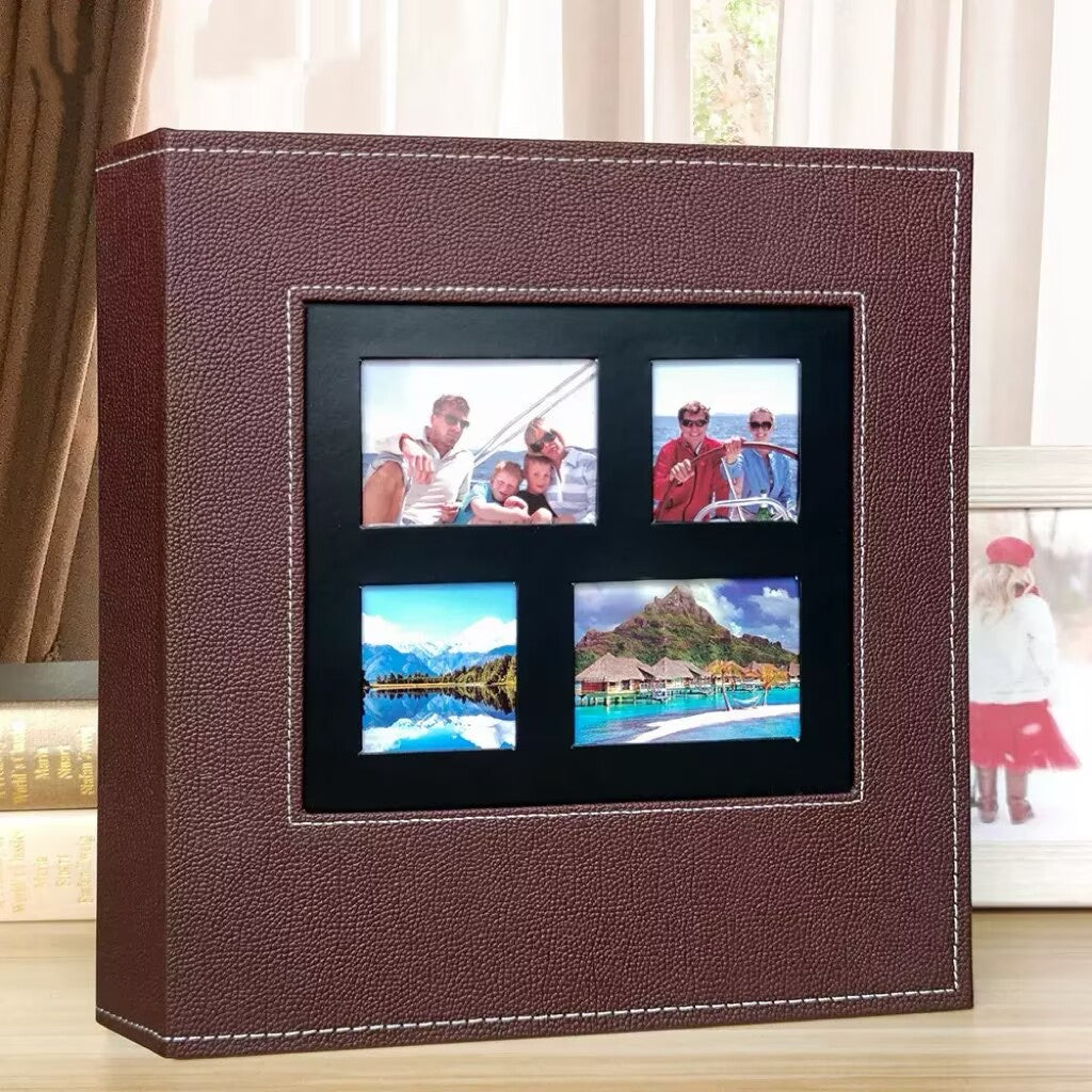 600 pockets 4.5x6" Big Family Foto Album Prime PU Cover with Name Customized