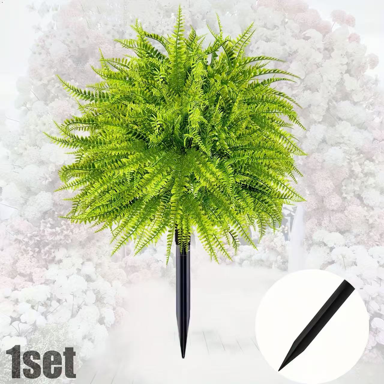 Free Shipping Big Outdoor Decor Full Whole Green Artificial Plants Salvia/Eucalyptus/Olive/Pine/Lavender With Easy Insert Ground Stake