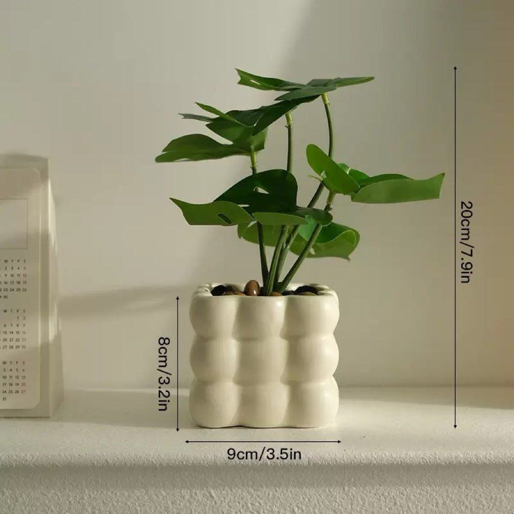 Free Shipping Green Plants  Monstera & Mini Pine Potted Plants Home Decor Artificial Flowers
