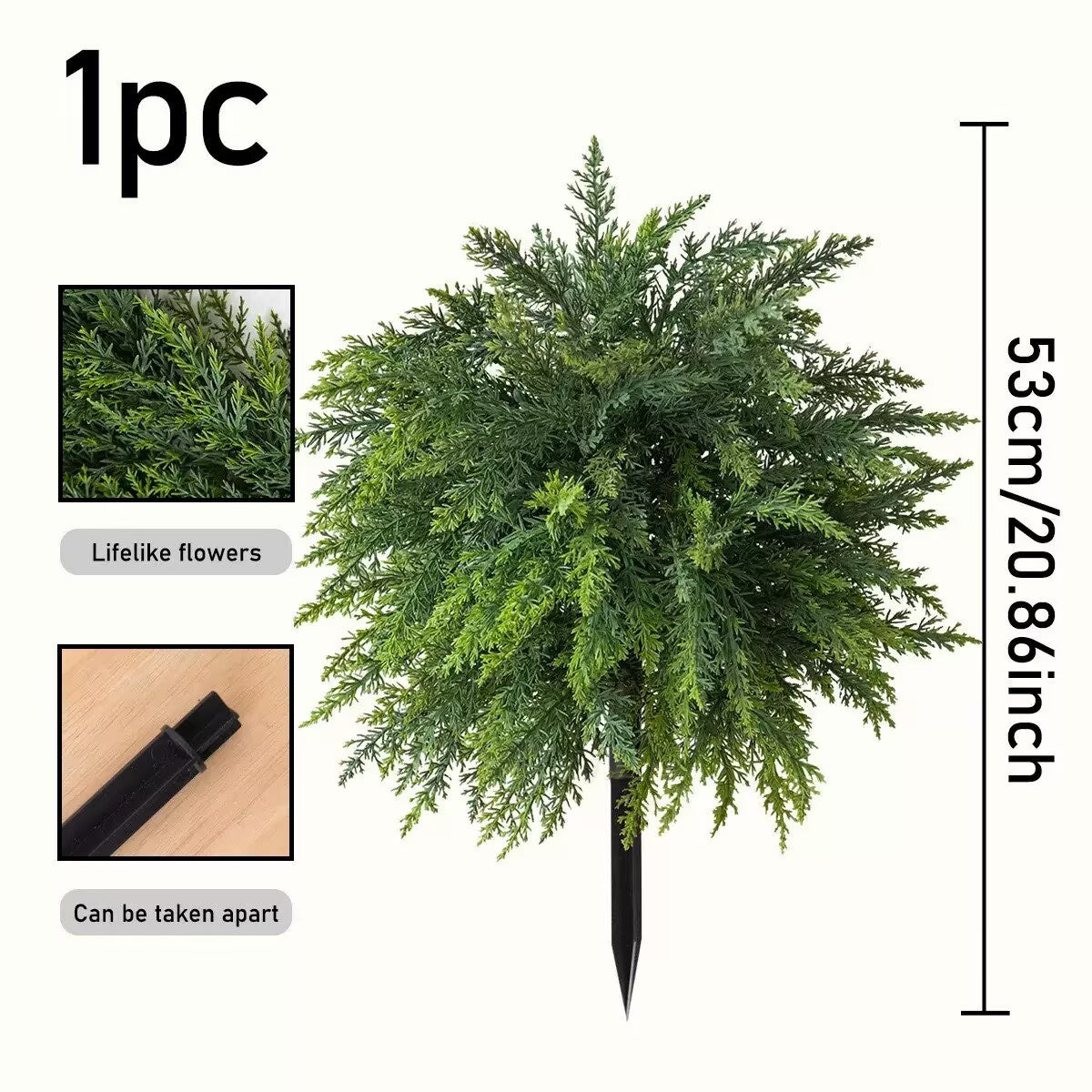 Free Shipping Big Outdoor Decor Full Whole Green Artificial Plants Salvia/Eucalyptus/Olive/Pine/Lavender With Easy Insert Ground Stake