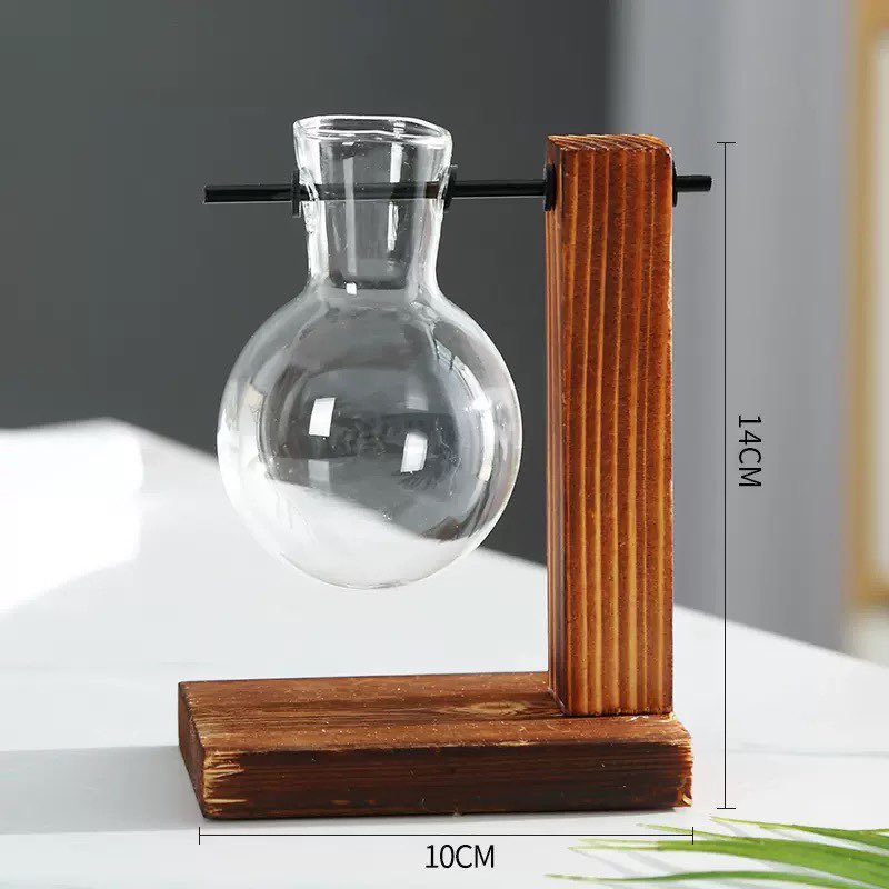 T Stand Water Plant Glass Bulb Vase