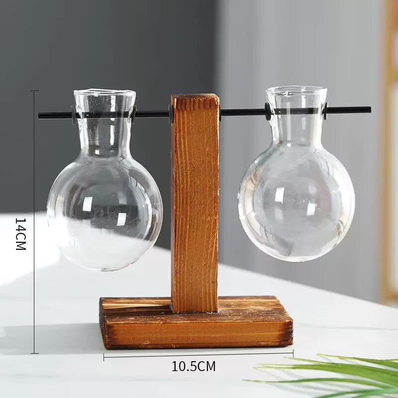 T Stand Water Plant Glass Bulb Vase