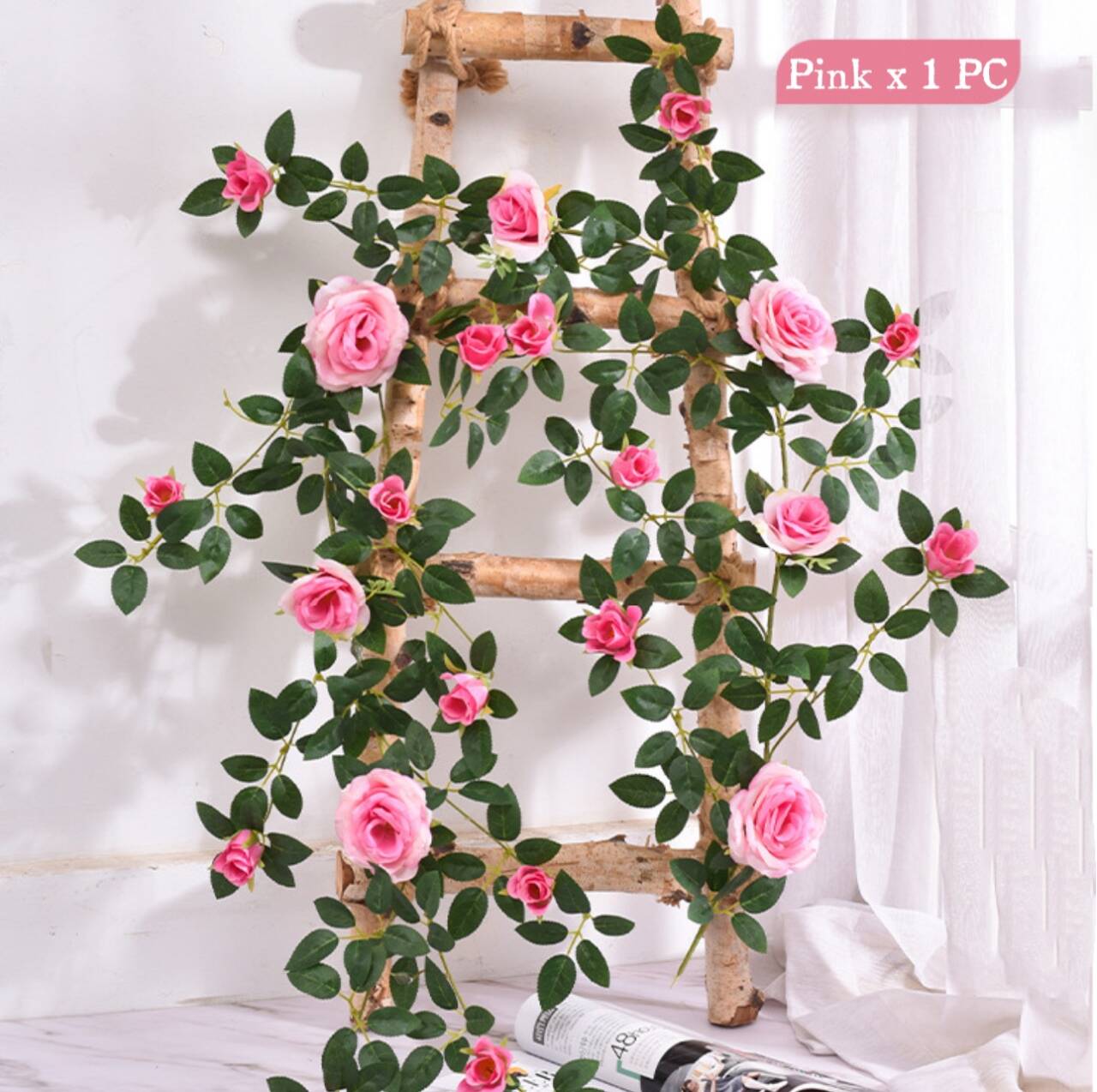 aritificial silk pink rose