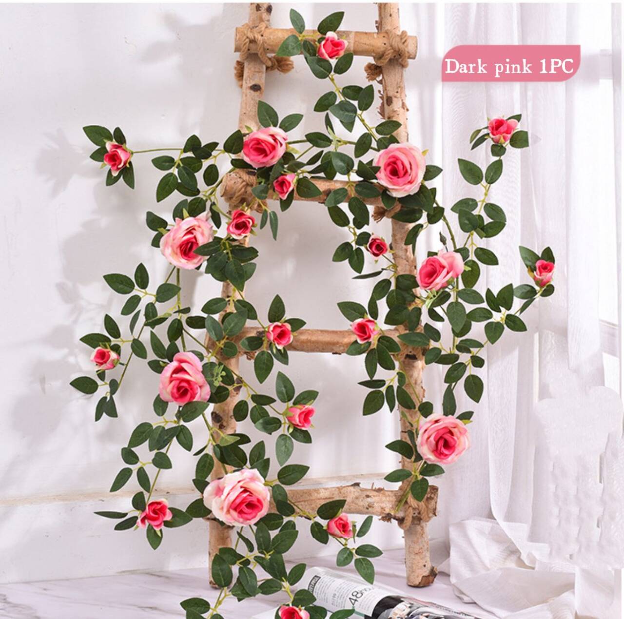 artificial silk dark pink rose