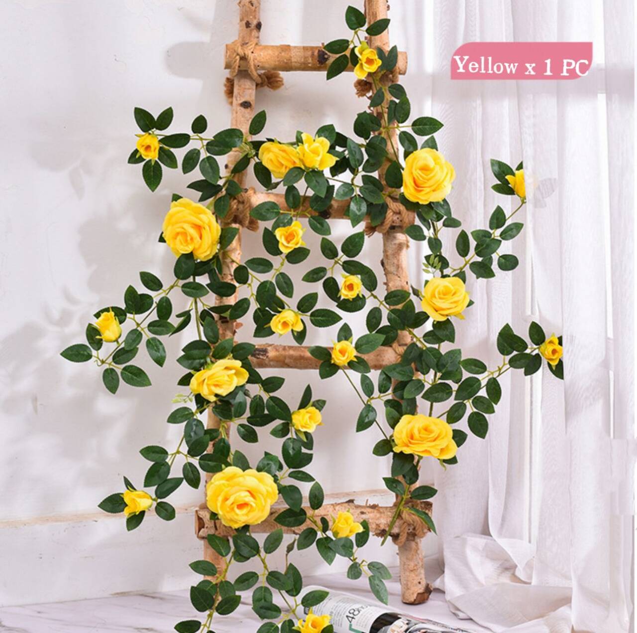 artificial silk yellow rose