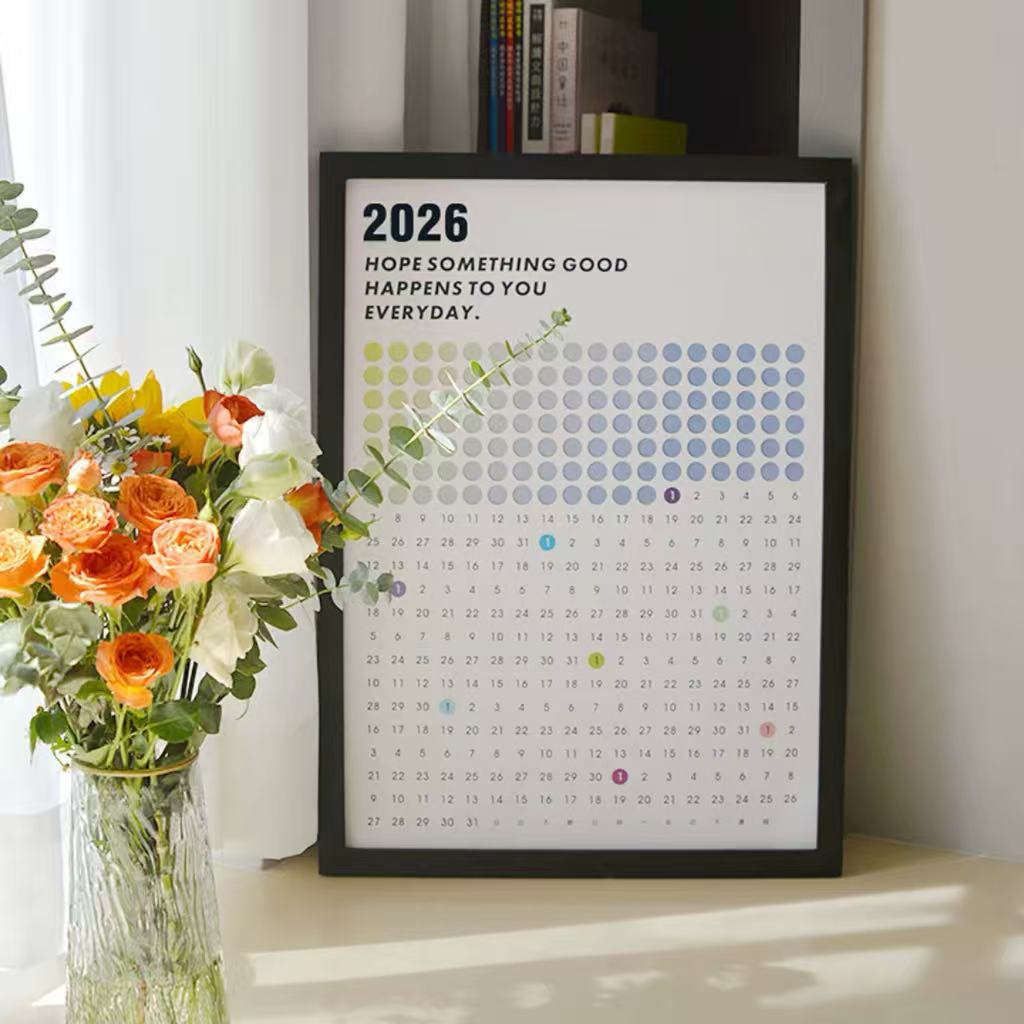 2026 Large Wall Calendar Whole Year in One Page Day Counting