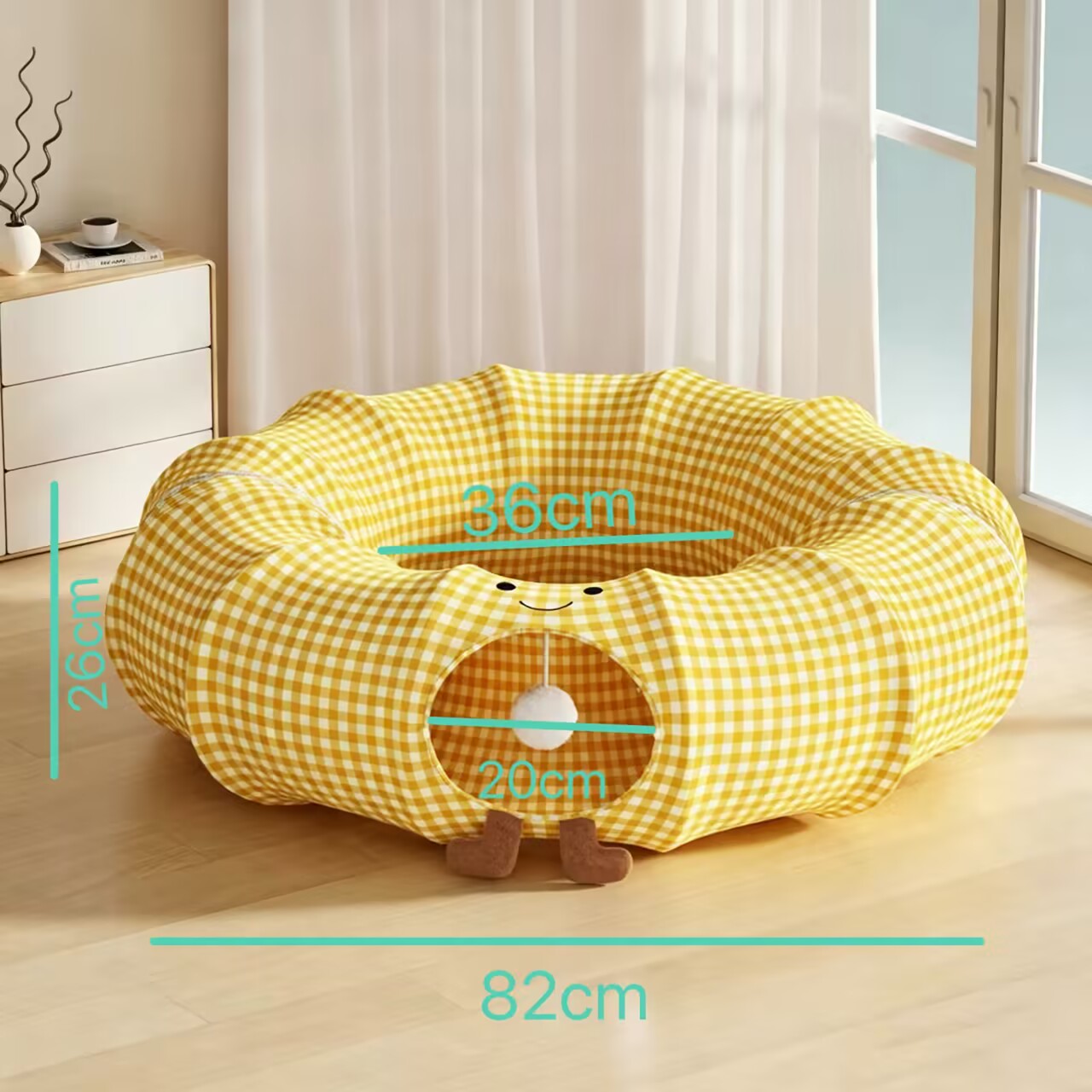 Free Shipping Summer Cooling Dia 82cm Big Cat Tunnel Bed, Multi‑Color Play Cave for Cats