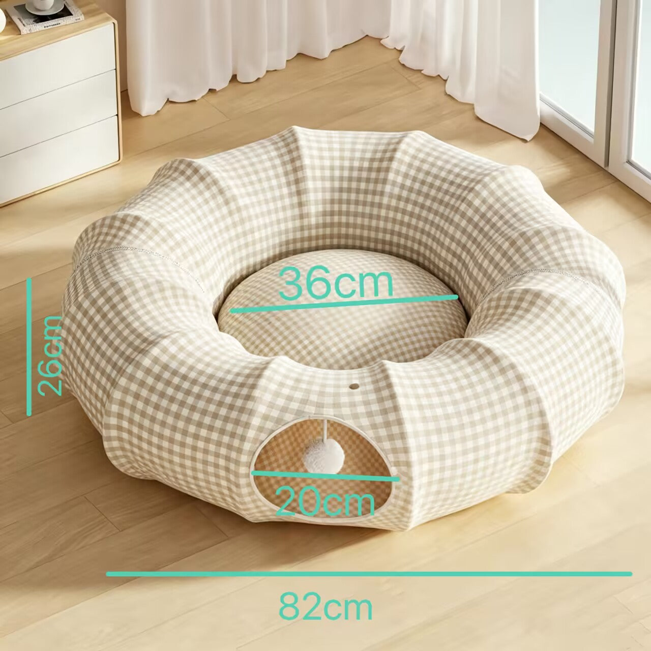 Free Shipping Summer Cooling Dia 82cm Big Cat Tunnel Bed, Multi‑Color Play Cave for Cats