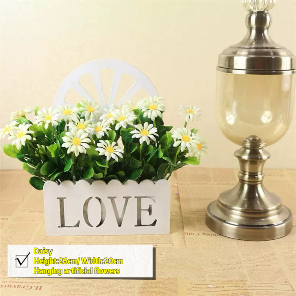 Free Shipping Home Decor Artificial Flowers Hanging Love Box Wall Decor No Drilling Hook