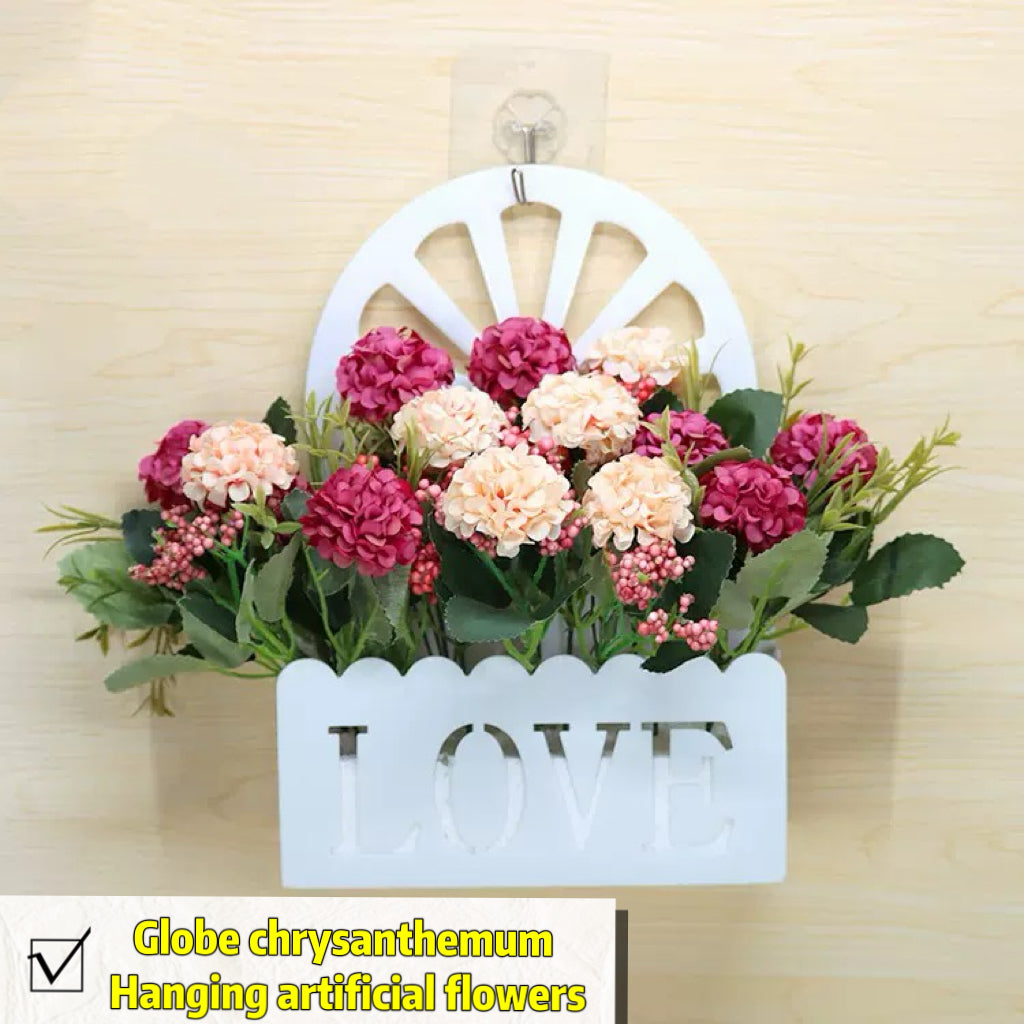Free Shipping Home Decor Artificial Flowers Hanging Love Box Wall Decor No Drilling Hook