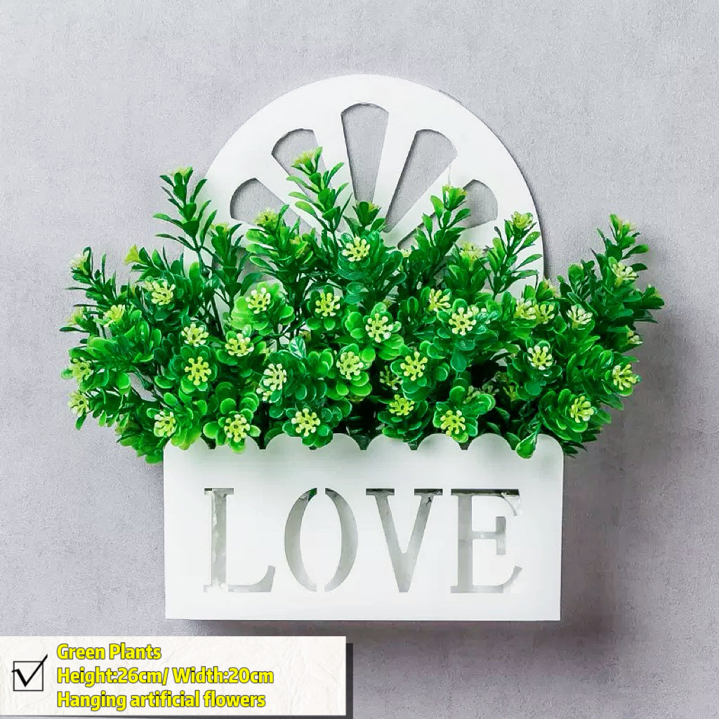 Free Shipping Home Decor Artificial Flowers Hanging Love Box Wall Decor No Drilling Hook