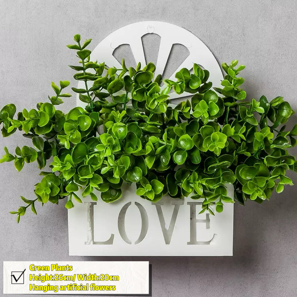 Free Shipping Home Decor Artificial Flowers Hanging Love Box Wall Decor No Drilling Hook