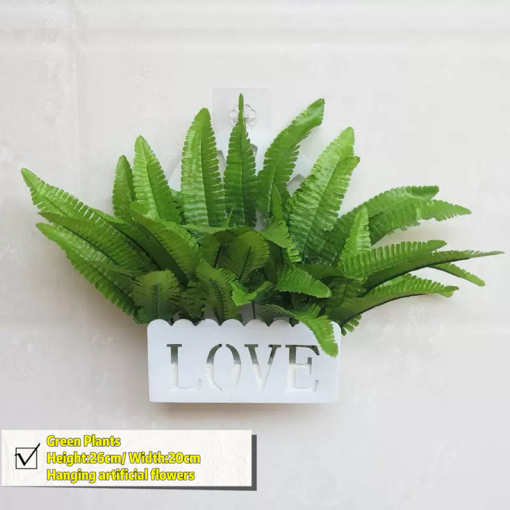 Free Shipping Home Decor Artificial Flowers Hanging Love Box Wall Decor No Drilling Hook