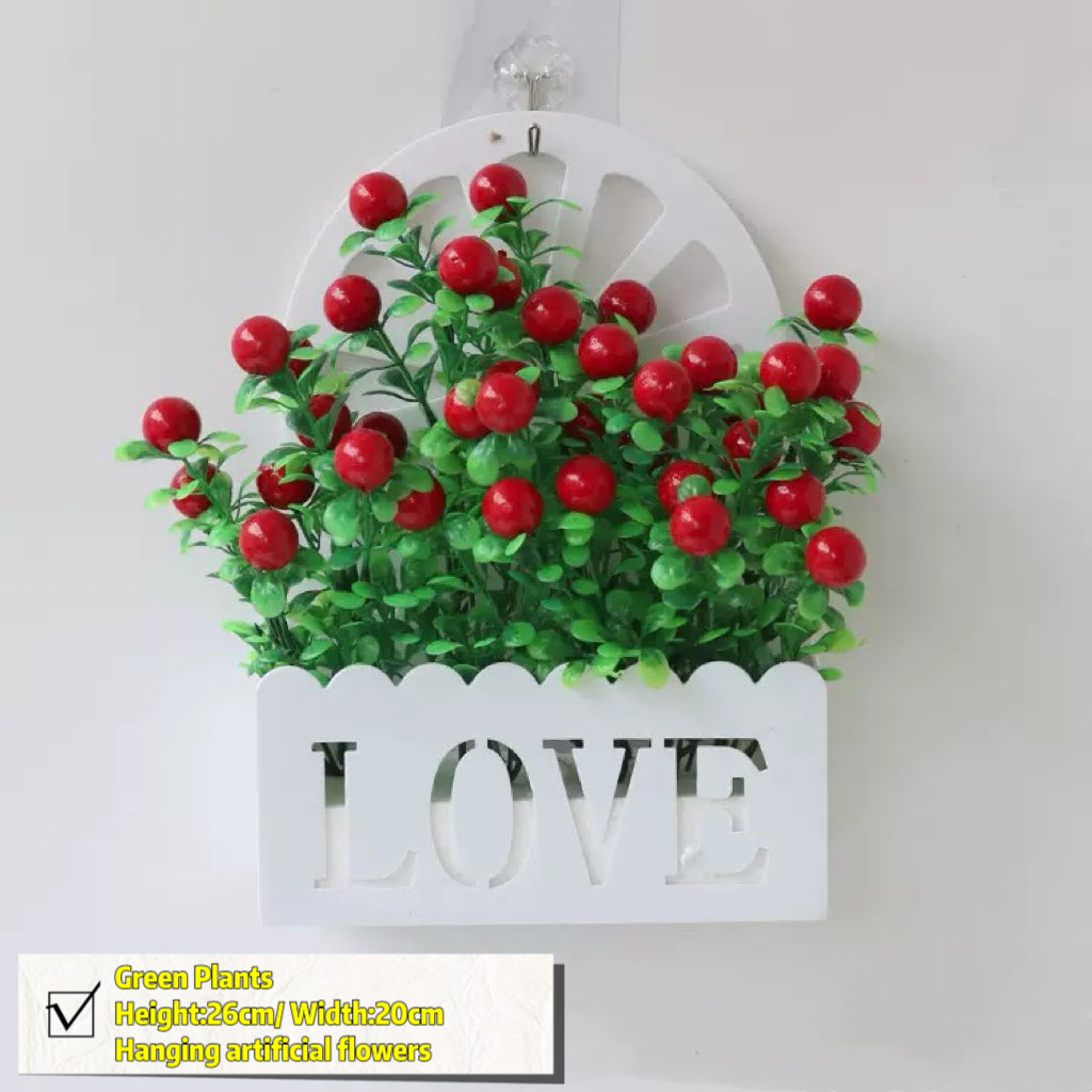 Free Shipping Home Decor Artificial Flowers Hanging Love Box Wall Decor No Drilling Hook