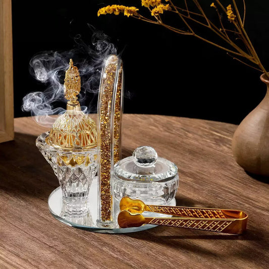 Middle Eastern Golden&Crystal Luxury Incense Burner