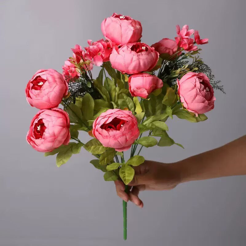 シルク牡丹 13枝入り 1パック ホームデコレーション