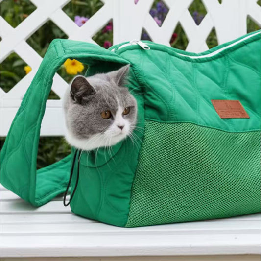 Cat Dog Crossbody Shoulder Travel Carrying Outdoor Pet Bag for 11lb cat/8lb dog