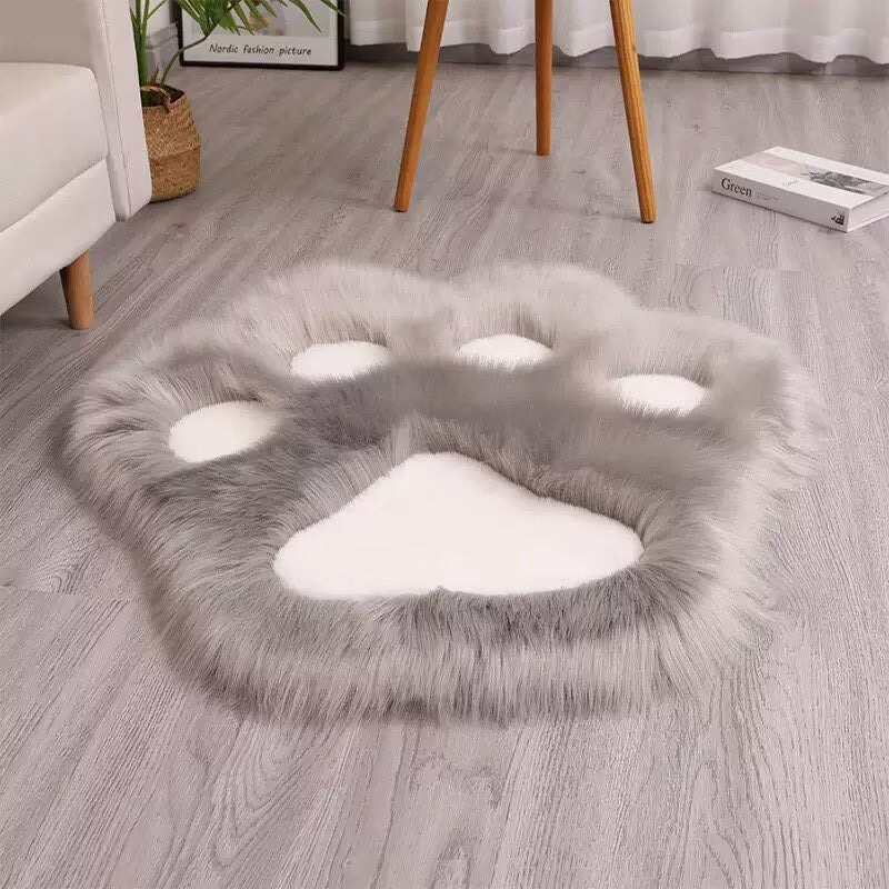 Plush Cat Paw Shaped Carpet