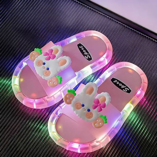 Children Sparkly LED Shining Crystal Plastic Summer Lightweight Non-slip Slippers