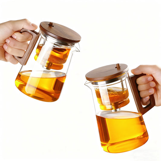 One Click Easy Filtering Inner Pot Removable Glass Teapot 800ML