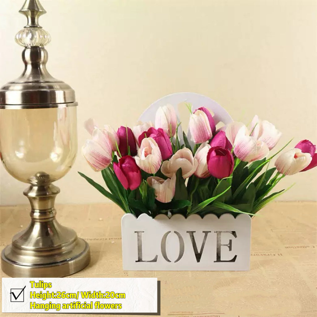 Free Shipping Home Decor Artificial Flowers Hanging Love Box Wall Decor No Drilling Hook