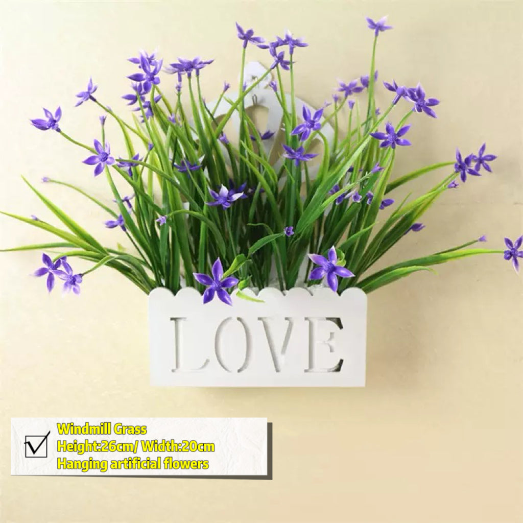Free Shipping Home Decor Artificial Flowers Hanging Love Box Wall Decor No Drilling Hook
